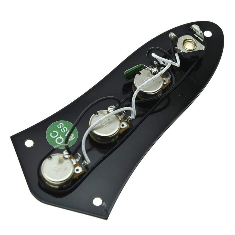 KAISH Fully Loaded Control Plate Pre-Wired Control Plate with Wiring Harness for Jazz J Bass Black - Image 4